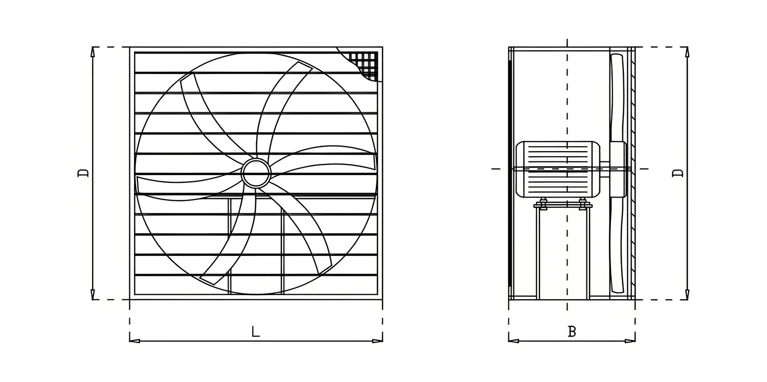 方形排風(fēng)機安裝圖