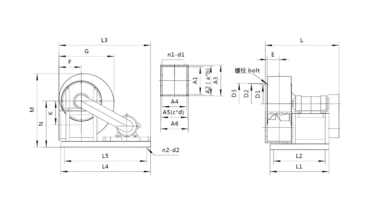 碳鋼離心風(fēng)機(jī)安裝圖